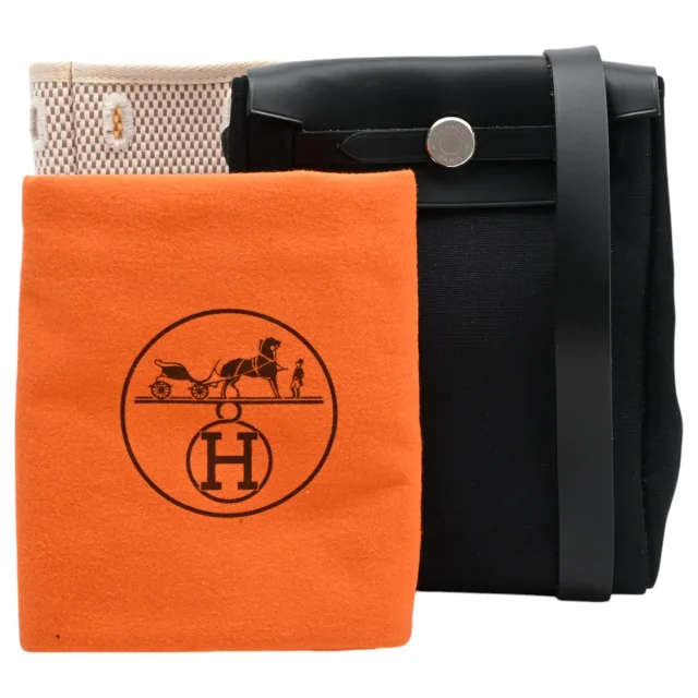 Hermès 2004 production AEL Bag TPM Natural/Black from VINTAGE QOO TOKYO, photo 19 of 19