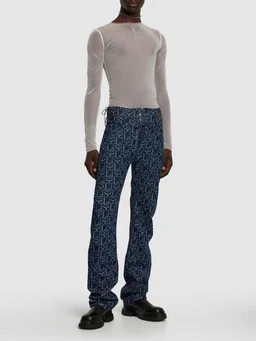 Ludovic de Saint Sernin Flare jeans with decorative details in 100% Cotton, photo 3 of 11 from LUISAVIAROMA