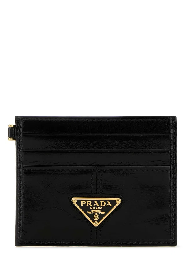 Prada Vitello Leather Card Case — Black Cases in Black Leather from HEWI