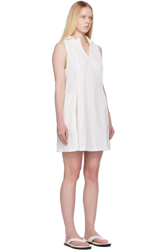 AMOMENTO White Nylon Hooded Minidress, photo 2 of 4 from SSENSE
