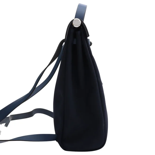 Hermès 2002 Herbag Ad PM Bleu Indigo in Blue Leather from VINTAGE QOO TOKYO, photo 2 of 2