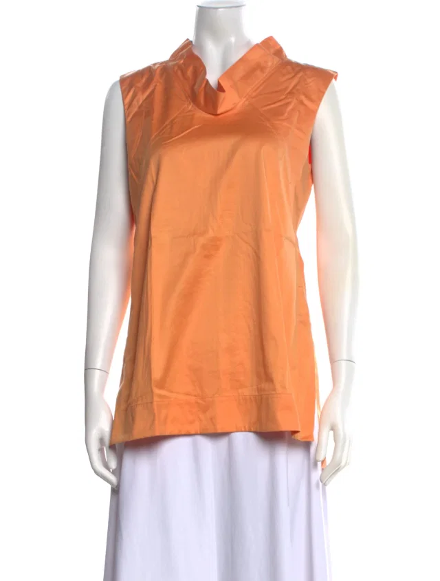 Jil Sander 2013 Cowl Neck Top in orange from The RealReal