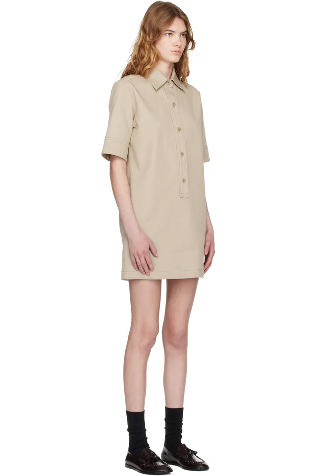 A.P.C. Beige Poly Mini Dress, photo 2 of 4 from SSENSE