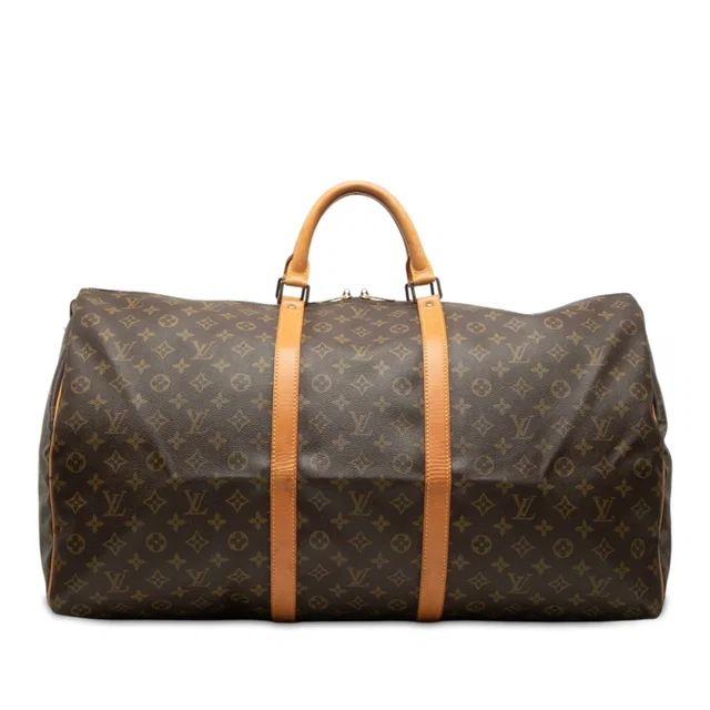 Brown Louis Vuitton Monogram Keepall 60 Travel Bag in Brown Coated canvas from Designer Revival