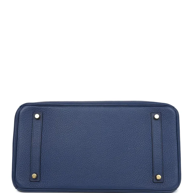 Hermès Birkin 35 Bleu Saphir Clemence Gold Hardware in Blue Clemence from Madison Avenue Couture, photo 6 of 9