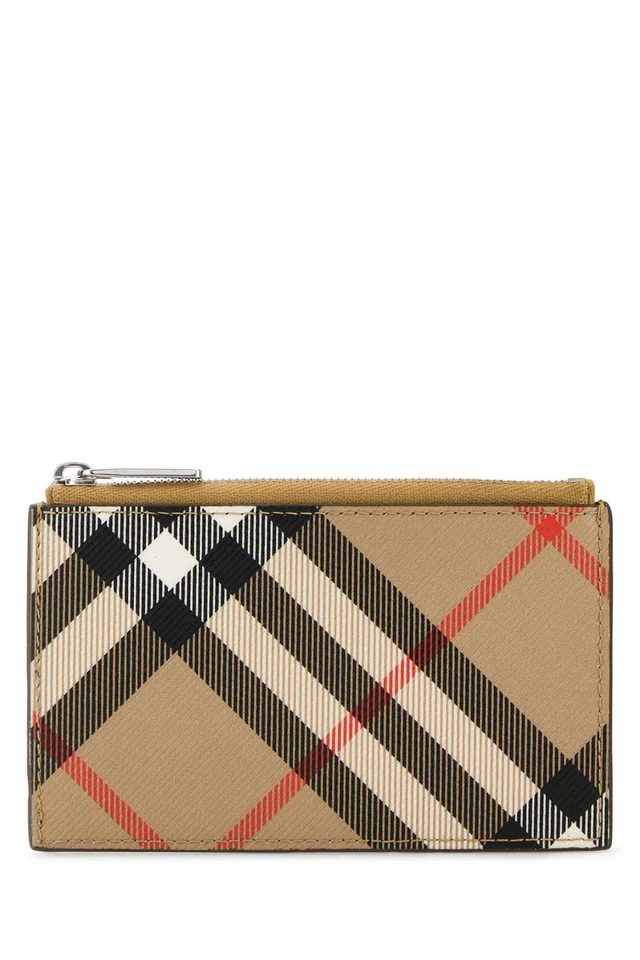 Burberry Check Canvas Card Case — Beige Wallet in Beige Canvas from HEWI