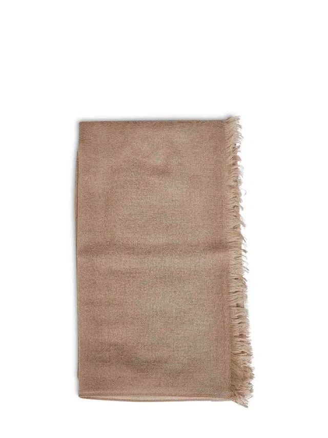 Brunello Cucinelli Cashmere Silk Scarf — Brown Scarfs in Brown Silk from HEWI