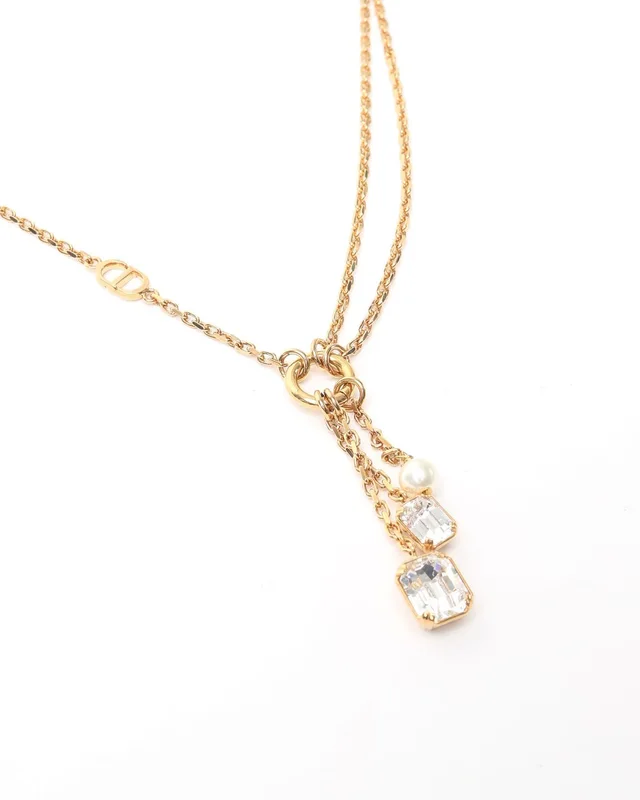 Dior Petit CD Rhinestone Necklace in Resin from A Retro Tale, photo 9 of 10