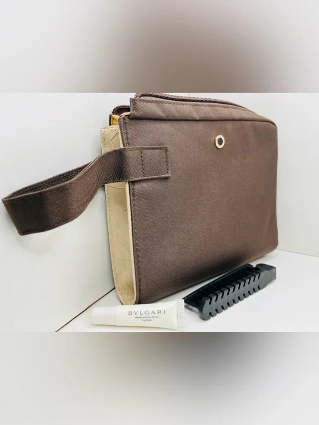 Bvlgari Parfums Emirates Airline Men Business Class Travel Amenity Bag Kit Pouch in red|brown Canvas from Poshmark