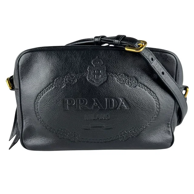 Prada Shoulder Bag Black in Black Leather from The Reluxe