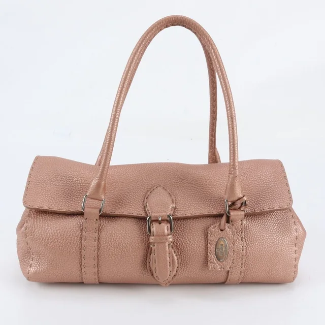 Fendi Selleria Linda Leather Shoulder Bag Tote Hand Pink in Pink Leather from The Reluxe