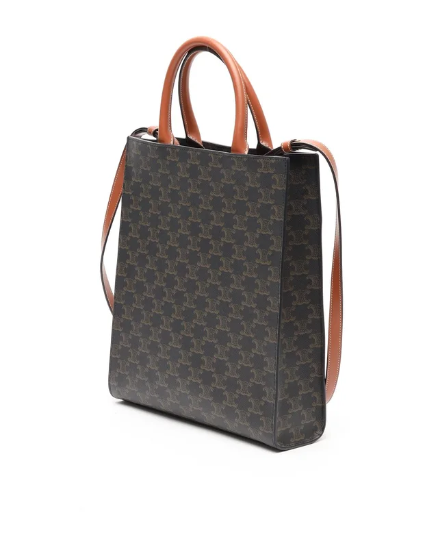 Celine Small Triomphe Vertical Cabas Tote Bag in Canvas from A Retro Tale, photo 3 of 9