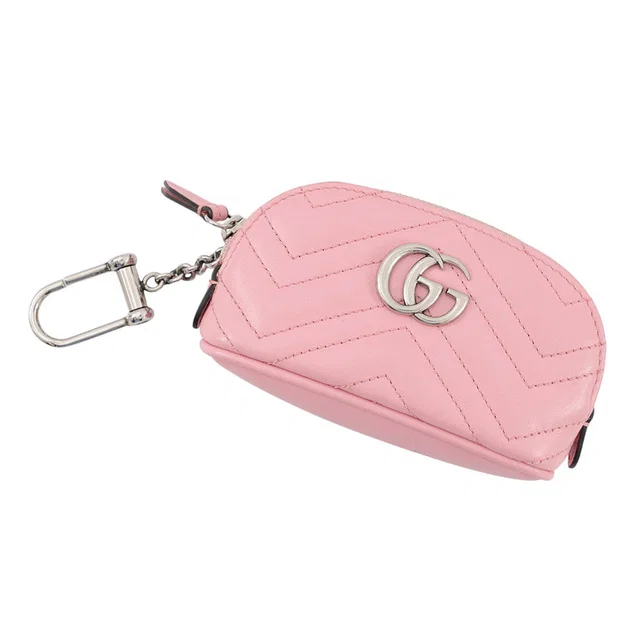 Gucci GG Marmont Key Pouch Pink625691 Leather in Leather from GALLERY RARE
