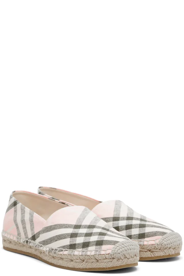 Burberry Pink & Khaki Check Mews Espadrilles​, photo 4 of 5 from SSENSE