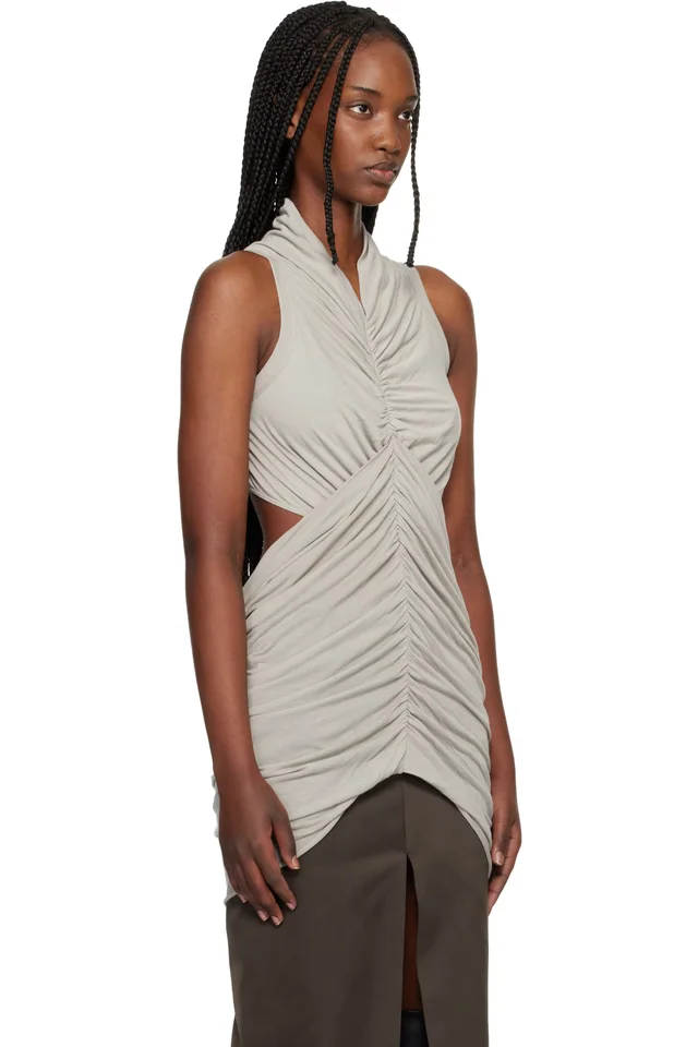 Rick Owens Off-White Temple Sunpeel Top, photo 2 of 4 from SSENSE