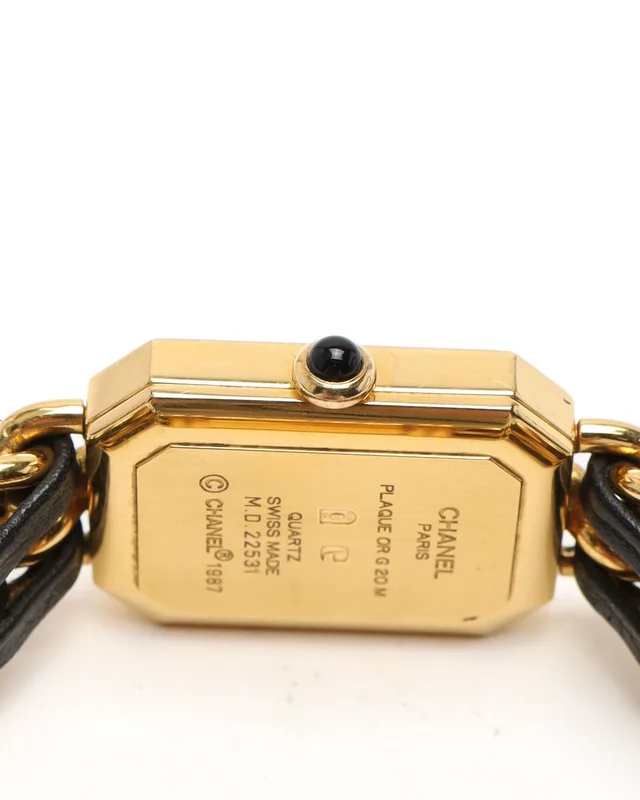 Chanel Première Rock M 20mm Gold-Plated Black Dial Quartz Watch in Black Leather from A Retro Tale, photo 4 of 8
