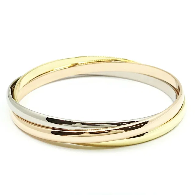 Cartier 18k Yellow Gold WG PG Trinity Bracelet Bangle 750 Bullion in Yellow from The Reluxe