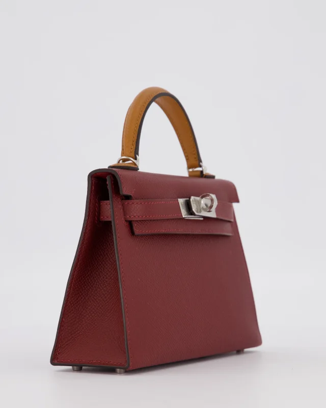 Hermès Mini Kelly II Tricolour 20 Bag in Burgundy Epsom leather from Sellier, photo 13 of 23