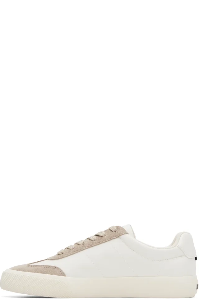 BOSS White Low-Top Suede Trim Sneakers, photo 3 of 5 from SSENSE