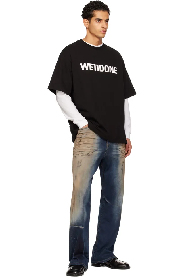 We11done Blue Loose-Fit Dirty Jeans, photo 4 of 4 from SSENSE