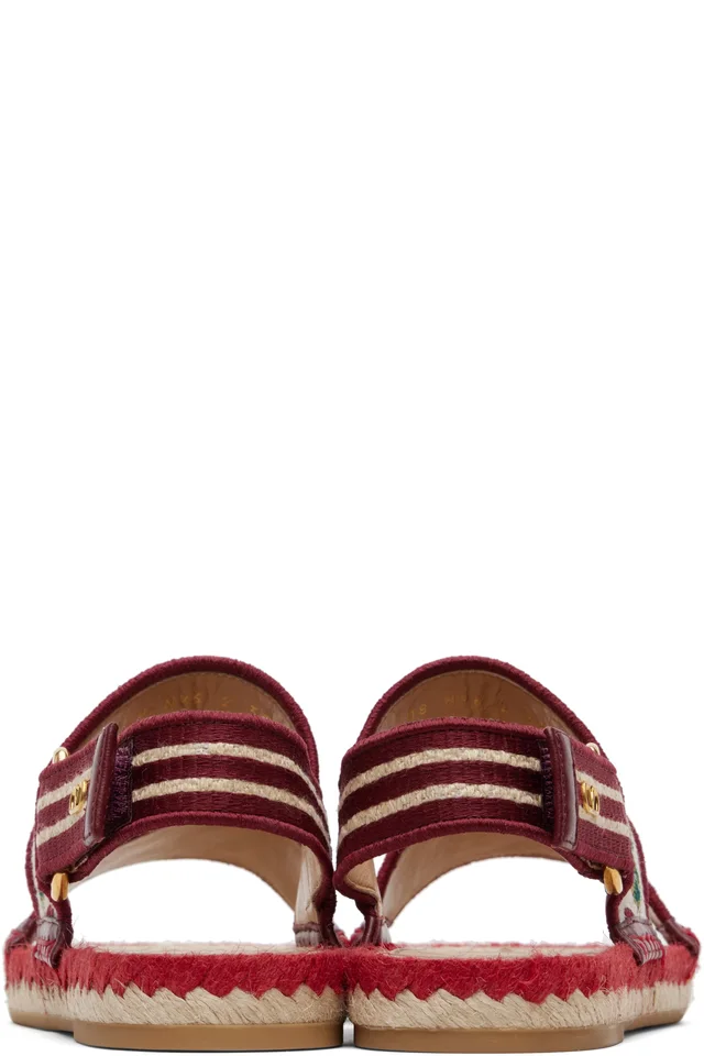 Valentino Garavani Off-White & Red Bribri Sandals, photo 2 of 4 from SSENSE