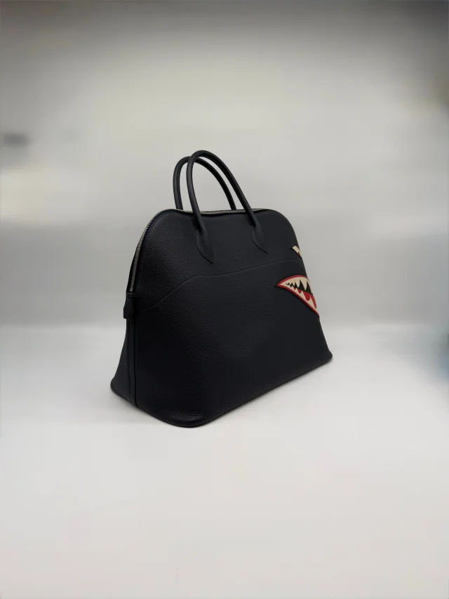 Hermès Bolide 45 Shark Bleu Nuit Togo Palladium Hardware in Navy Togo leather from Luxury Promise, photo 6 of 11