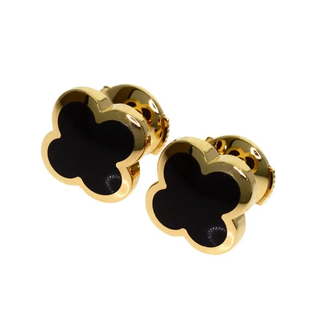 Van Cleef & Arpels Pure Alhambra Onyx Earrings, 18k Yellow Gold, Women's in multicolor from Grailed