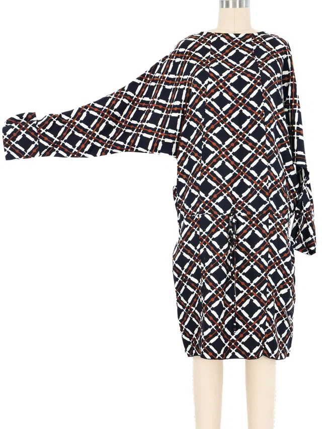 Marni Crossback Check Silk Dress in Silk from Arcade Vintage