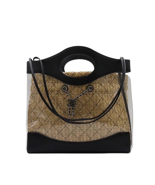 Chanel By The Sea Beach PVC & Raffia Tote Bag in Raffia from Luxury Promise