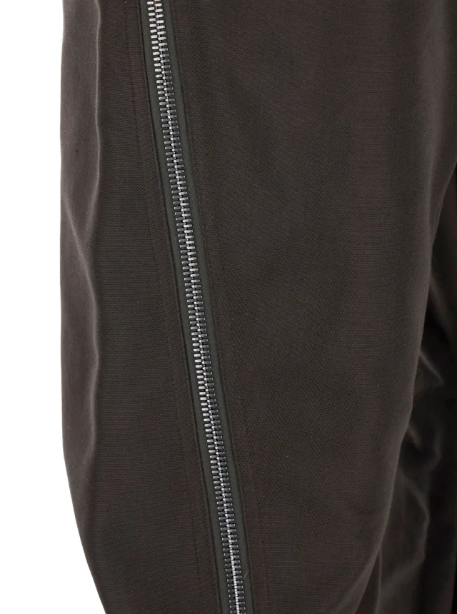 Rick owens Bolan Banana Pants with Zip Details in Brown Stretch Cotton for Men in Brown 62% Cotton 38% Nylon, photo 5 of 6 from Gaudenzi Boutique