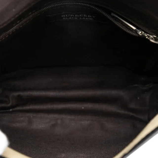 Beige Burberry Nova Check Trimmed Canvas Crossbody in Beige Canvas from Designer Revival, photo 4 of 6