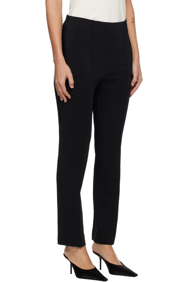 Róhe Black Cigarette Leg Trousers, photo 2 of 4 from SSENSE