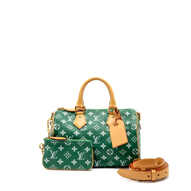 Louis Vuitton Speedy P9 Bandouliere 25 Soft Calfskin Green GHW in Green Calfskin from EMIER