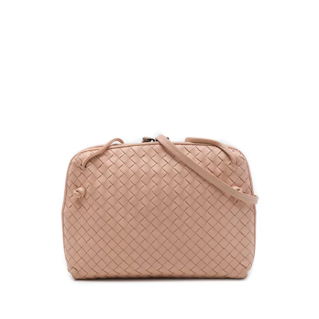 Pink Bottega Veneta Nappa Intrecciato Nodini Crossbody in Pink Nappa leather from Designer Revival