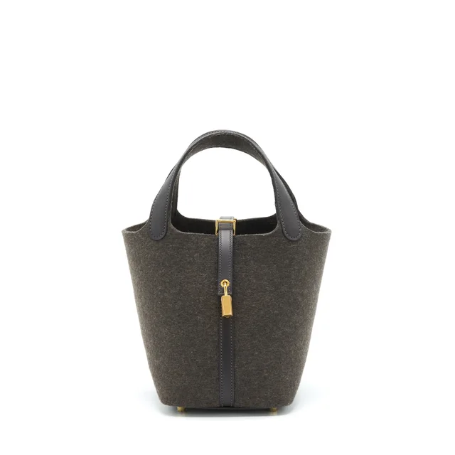 Hermès Picotin 18 Felt Lock Bag Ebene GHW Stamp Y in Brown Leather from EMIER