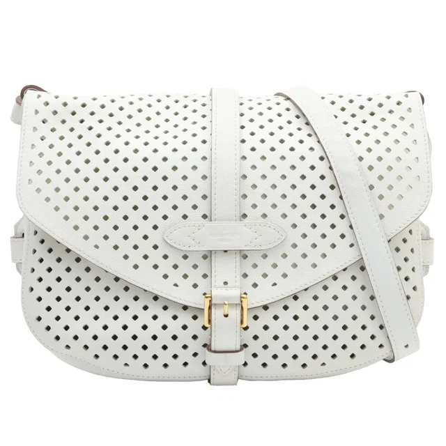 Louis Vuitton Saumur Perfo Les Florees White in White Goatskin from VINTAGE QOO TOKYO