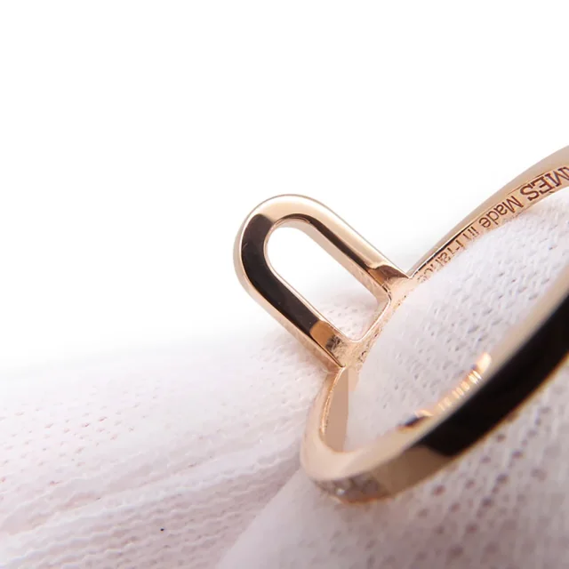 Hermès Ever Chaine d'Ancre Diamond Ring Size PM/50/#10H118643B 18K Pink Gold in Pink from GALLERY RARE, photo 7 of 10
