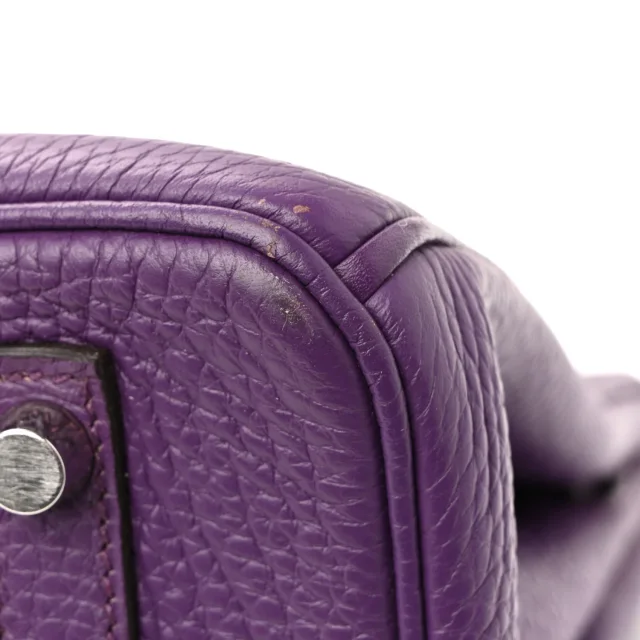 Hermès Taurillon Clemence Birkin 30 Ultraviolet in Clemence leather from FASHIONPHILE, photo 12 of 14