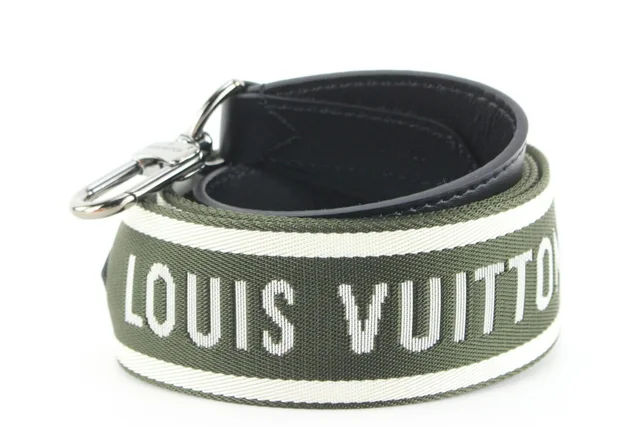 Louis Vuitton Khaki x Black Guitar Strap Bandouliere Crossbody 3LK0105 in Black from Bagriculture
