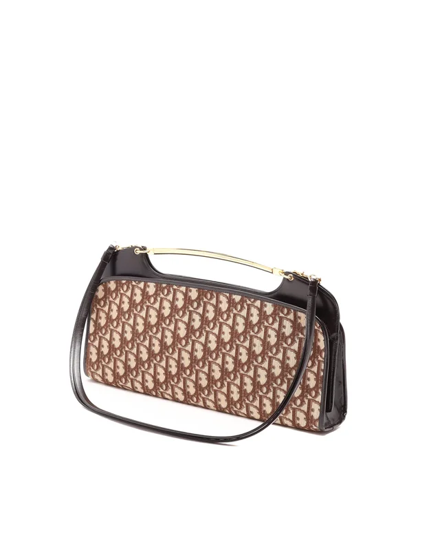 Dior 1970s Monogram Top Handle Clutch Bag in Coated canvas from A Retro Tale, photo 2 of 10