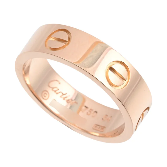 Cartier 18K Love Ring #54 Pink Gold in Pink from VINTAGE QOO TOKYO