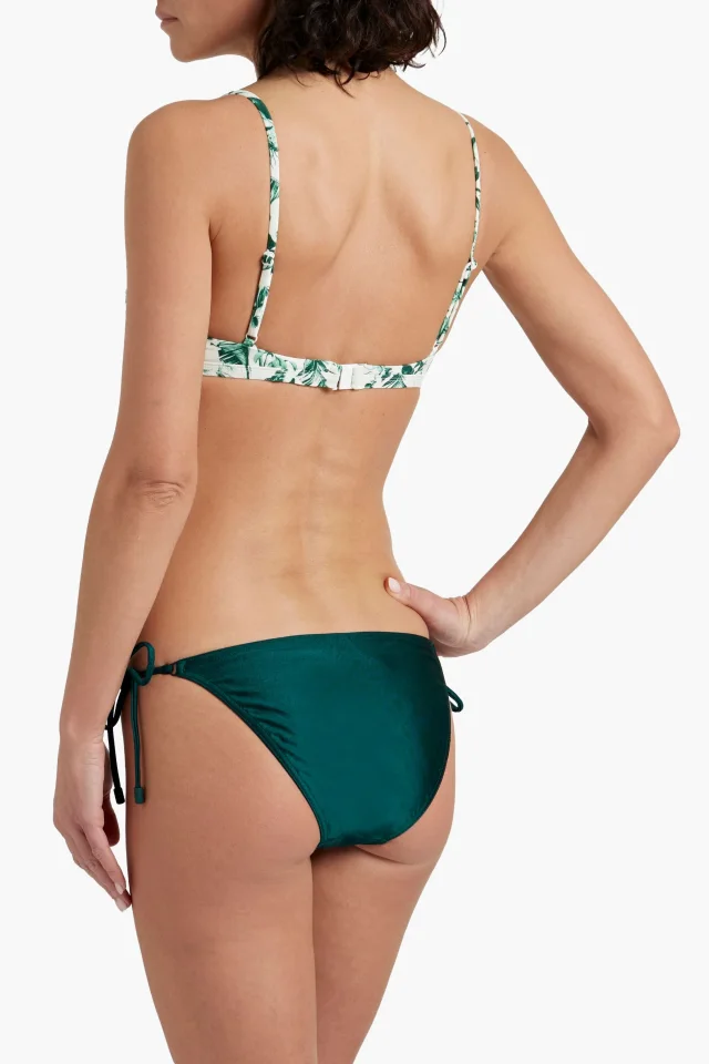 Zimmermann Side-Tie Bikini Briefs in Emerald, photo 3 of 4 from THE OUTNET