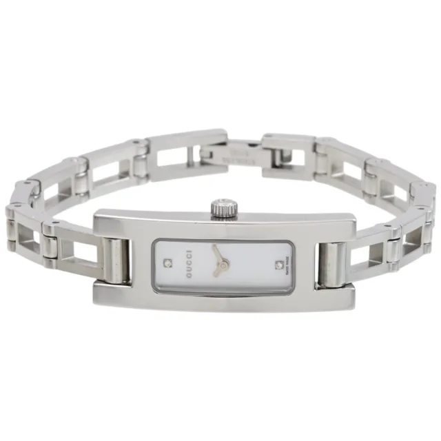 Gucci Rectangular Watch 3900L Quartz White Shell in White from VINTAGE QOO TOKYO, photo 4 of 8
