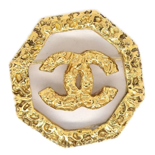 Chanel 1993 Brooch Gold Clear in Gold from AMORE Vintage Tokyo