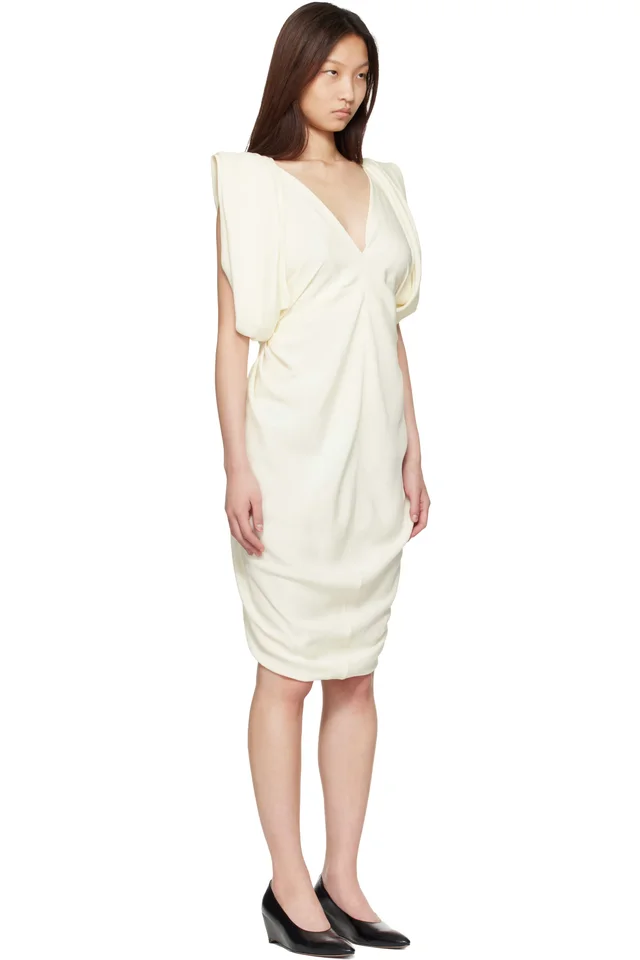 Versace Off-White Cocktail Crepe Midi Dress, photo 2 of 2 from SSENSE