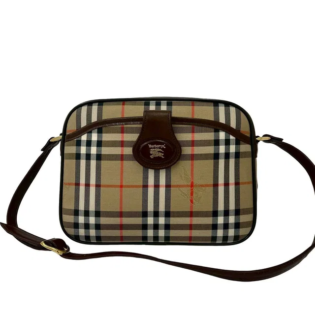 Burberry Canvas Leather Shoulder Bag in Canvas from LuxUness