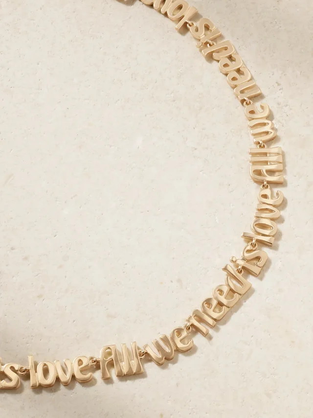 MARIE LICHTENBERG All We Need is Love 18-karat gold diamond necklace - gold - One Size in Metallic 80% 750/1000 yellow gold 20% Diamond, photo 4 of 6 from NET-A-PORTER (Canada)
