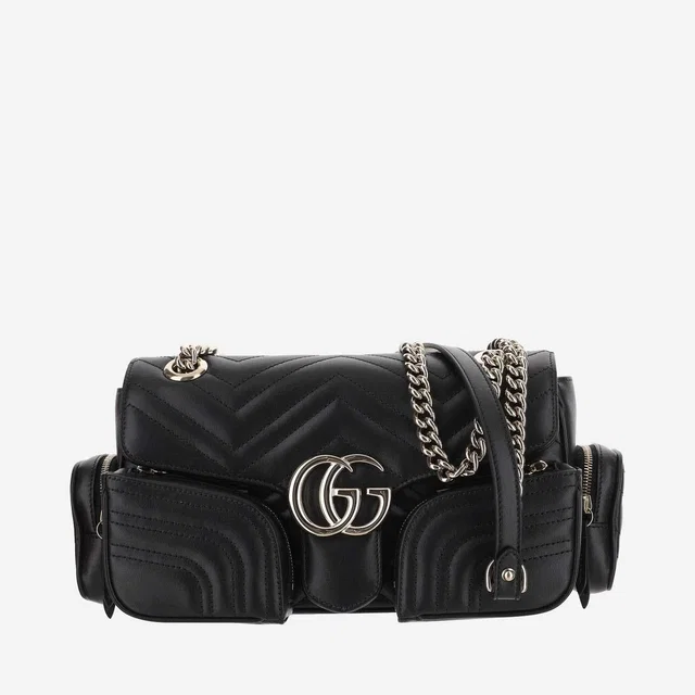 Gucci Matelassé Leather Shoulder Bag — Black in Black Leather from HEWI