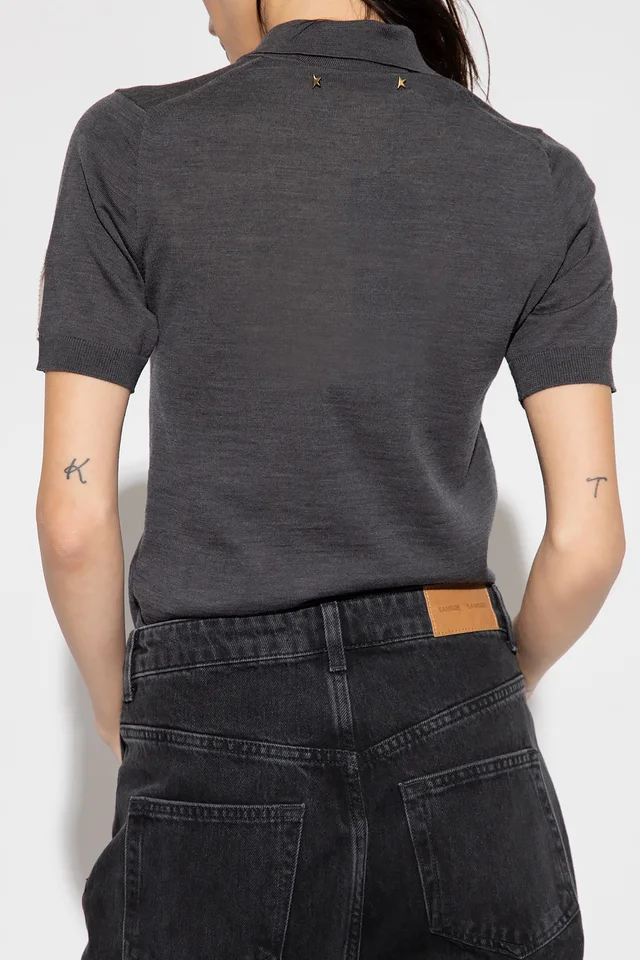Golden Goose Deluxe Brand Logo-Patch Short Sleeved Knitted Polo Top, photo 3 of 5 from SENSER