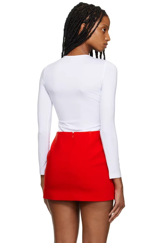 Pushbutton White Crystal Long Sleeve T-Shirt, photo 3 of 5 from SSENSE